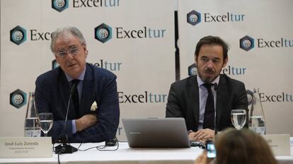 José Luis Zoreda, vicepresidente de Exceltur (izquierda), y Óscar Perelli, director de estudios.