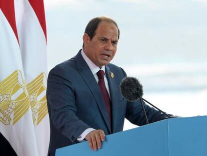 Al Sisi, presidente egípcio, na inauguração do Canal de Suez, em agosto.