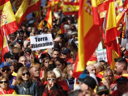 La manifestación constitucionalista de Barcelona, en imágenes
