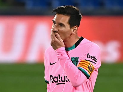 Messi, durante el último encuentro ante el Getafe.