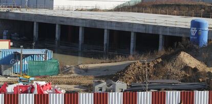 Las obras de la estaci&oacute;n de ferrocarril de Navalcarnero, en una imagen de 2011.