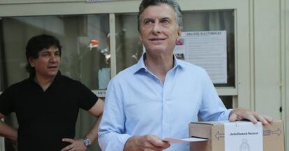 Mauricio Macri, candidato de la alianza liberal Cambiemos, el partido opositor al de la actual presidenta Cristina Fernández de Kirchner.