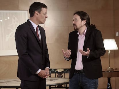 Pedro Sánchez, amb Pablo Iglesias, en una reunió del passat mes de juliol.