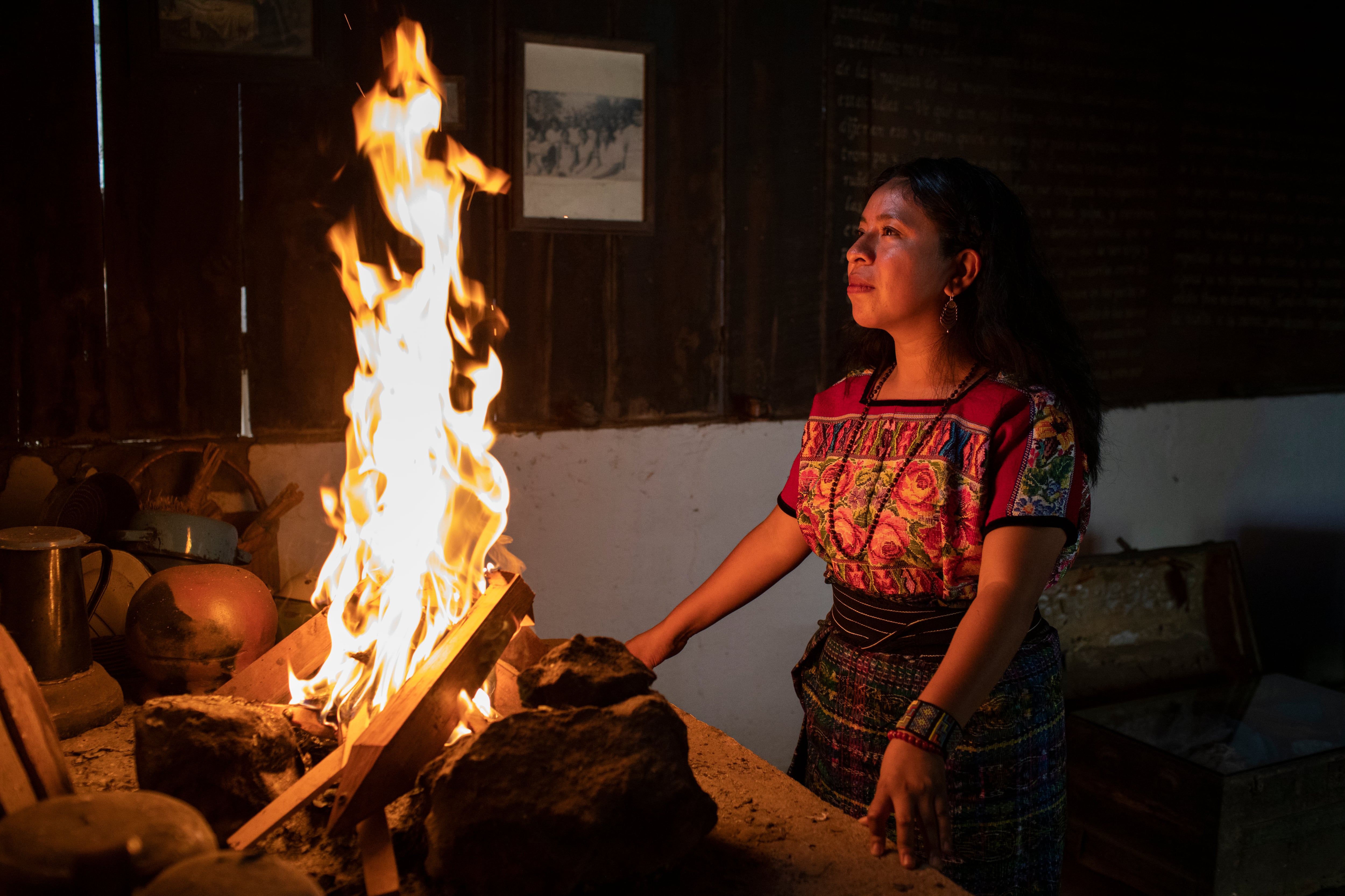 Sara Curruchich de origen Maya Kaqchikel, en Guatemala.

