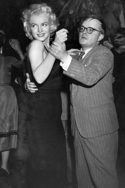 Con Truman Capote en 1955.