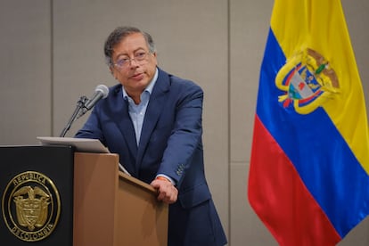 Gustavo Petro durante un foro en Bogotá, el 22 de mayo de 2025.