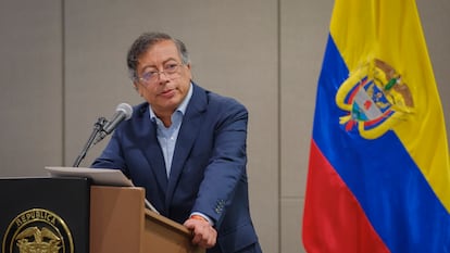 Gustavo Petro durante un foro en Bogotá, el 22 de mayo de 2025.