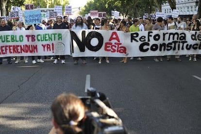 Cabecera de la manifestación de Madrid.