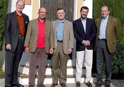 James Hance, Emilio Botín, Kenneth Lewis, Marcos Martínez, y Juan R. Inciarte.