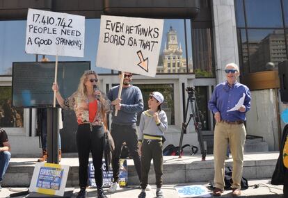 The “placard competition” at Saturday’s protest.