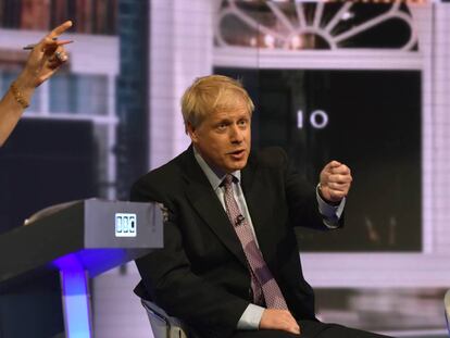 El primer ministro británico, Boris Johnson, durante un debate televisado por la BBC celebrado el pasado junio.