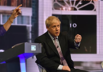 El primer ministro británico, Boris Johnson, durante un debate televisado por la BBC celebrado el pasado junio.