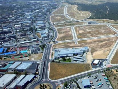 Vista aérea de la parcela de Los Carriles, situada en la localidad madrileña de Alcobendas.