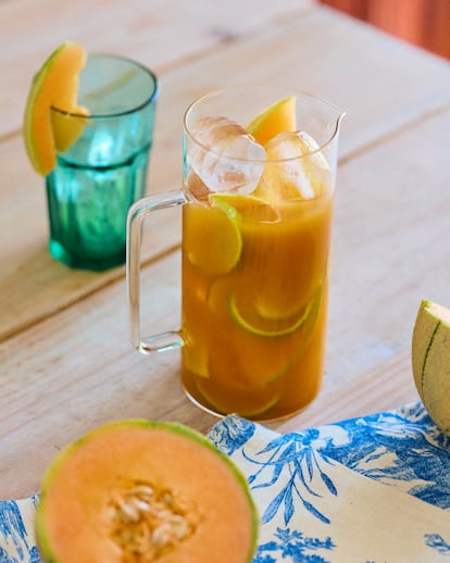 Agua fresca de meln y jengibre.