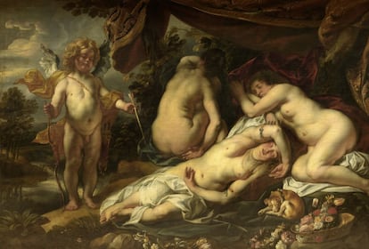 'El sueño de Venus', de Jacob Jordaens I. Siglo XVII Óleo sobre tela. 75.3 x 59cm. Alegoría y Mitología