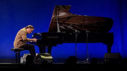 El pianista flamenco sevillano David Peña Dorantes, durante el Festival Internacional de las Minas de La Unión. 