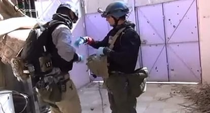 Inspectores de la ONU recogen pruebas en Damasco (Siria).