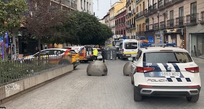 El lugar en el que se ha producido el atropello mortal de la calle Carretas, este 30 de octubre.