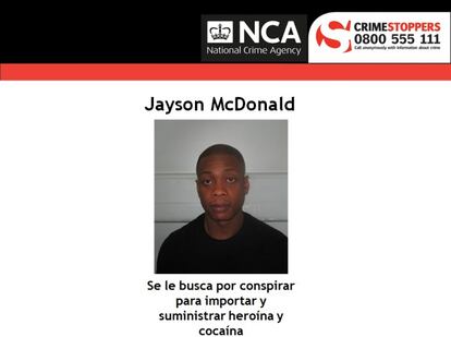 A <b>Jayson McDonald</b>, nacido en Bristol, se le sitúa en el entramado de una red europea de tráfico de drogas dedicada al traslado de estupefacientes hasta Reino Unido. Los investigadores lo considera sospechoso de la llegada de cocaína y heroína. Su último domicilio se encuentra en Acton (Londres).