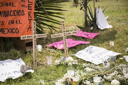 Memorial de desaparecidos en Jardines de Morelos en Ecatepec.