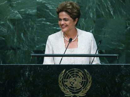 La presidenta de Brasil, Dilma Rousseff, en la ONU