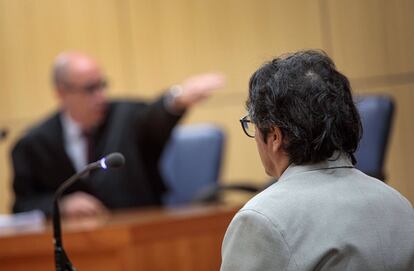 El educador condenado, durante el juicio en Valencia.
