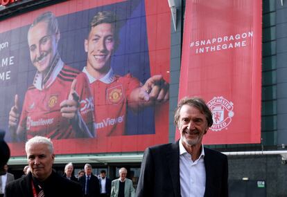 Jim Ratcliffe, en Old Trafford, el estadio del Manchester United, en marzo.