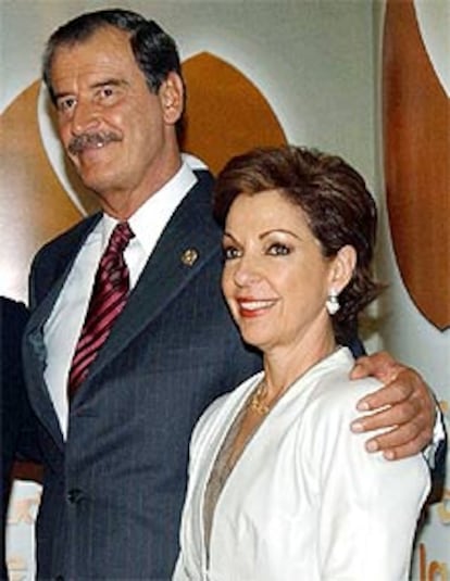 Vicente Fox y su esposa, Marta Sahagún, el martes en Monterrey.