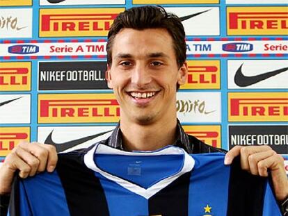 Zlatan Ibrahimovic, el día de la presentación como jugador del Inter.