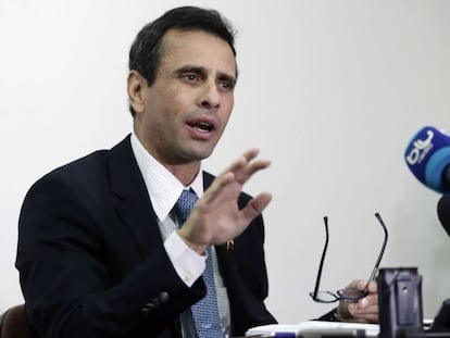 Henrique Capriles, en su primera rueda de prensa con los medios colombianos, el pasado miércoles.