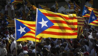 Estelades a la manifestació de la Diada, l'any passat.