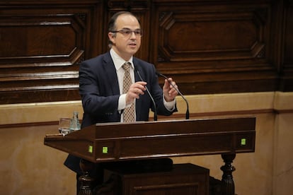 Jordi Turull de Junts pel Sí durante su intervención.