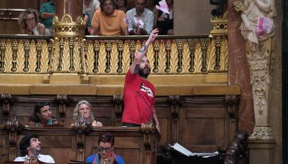 Josep Garganté, en un ple de l'Ajuntament.