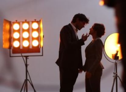 Andrés Velencoso y Cristina Plazas en pleno rodaje del spot de 'Icon'