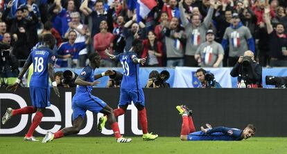 Griezmann celebra el cuarto gol de Francia.