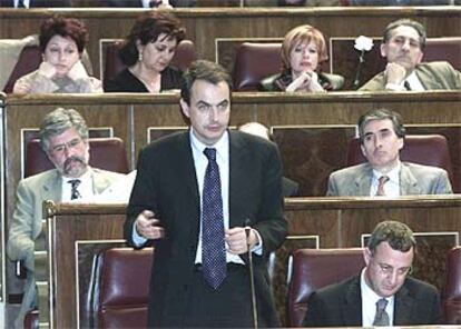 José Luis Rodríguez Zapatero, en el último debate con José María Aznar sobre el ataque a Irak en el Congreso.