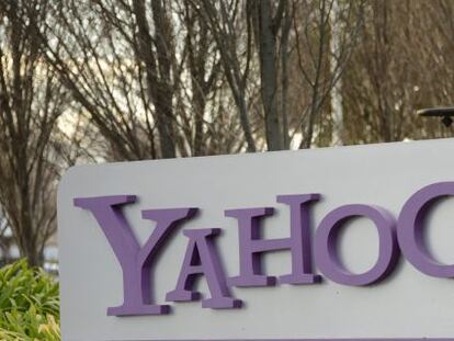 Logo de Yahoo en su sede.