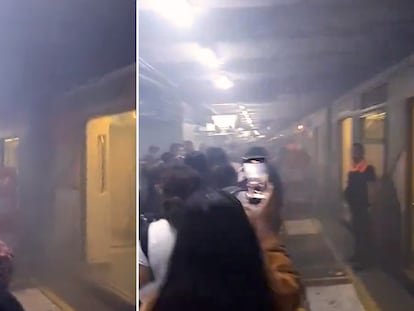 Un desperfecto en unas de las llantas de un tren provocó que la estación Hidalgo, de la línea 2, se llenara de humo.