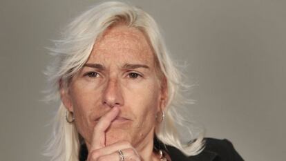 Marta Domínguez durante la rueda de prensa.