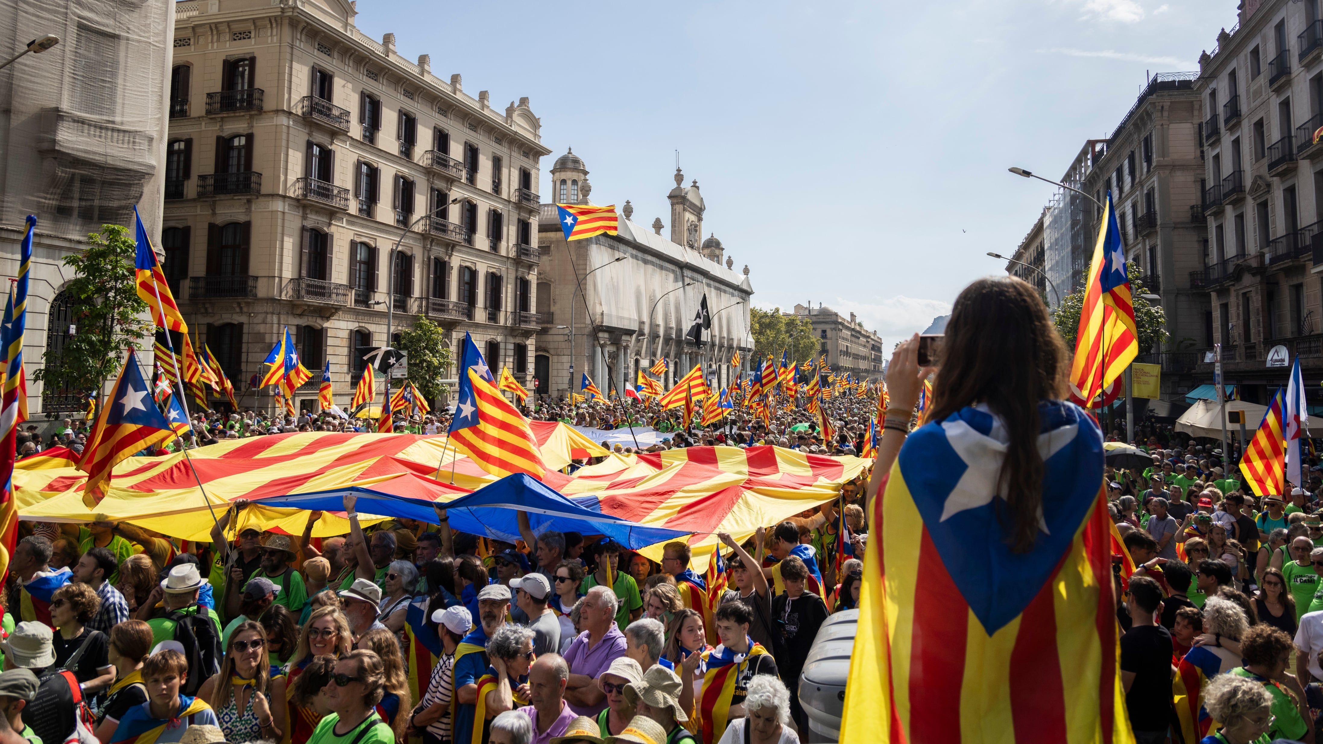 Un momento de la manifestación independentista organizada por la ANC en Barcelona la Diada de 2024.
