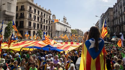 Un momento de la manifestación independentista organizada por la ANC en Barcelona la Diada de 2024.