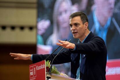 Pedro Sánchez, en un acto del PSOE en Cantabria.