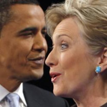 Barack Obama y Hillary Clinton, durante la campaña electoral