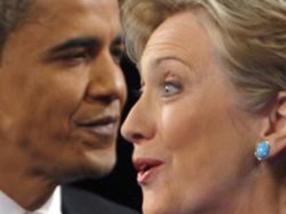 Barack Obama y Hillary Clinton, durante la campaña electoral
