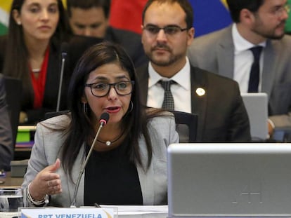 A chanceler da Venezuela, Delcy Rodríguez.