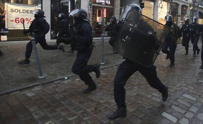 Carga policial el 9 de enero en Lille, en el norte de Francia