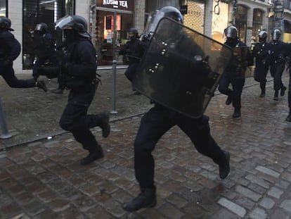 Carga policial el 9 de enero en Lille, en el norte de Francia