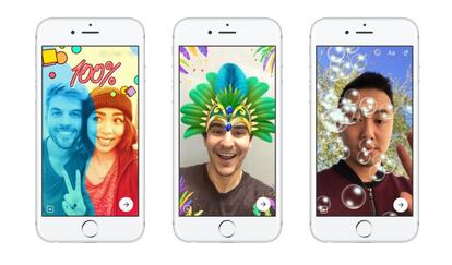 El usuario puede elegir más de 5.000 marcos, efectos y pegatinas para personalizar las fotos y los vídeos.