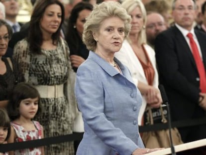 La Defensora del Pueblo, Soledad Becerril, durante la toma de posesión.