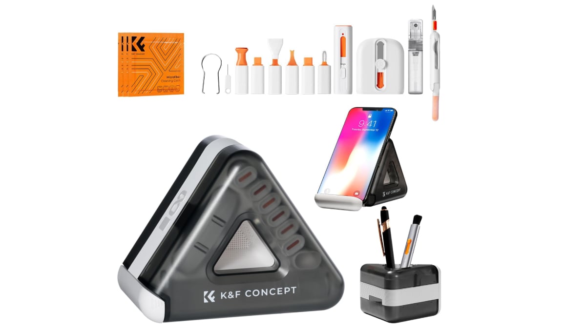 Kit de 25 utensilios para llevar a cabo una limpieza integral del móvil.